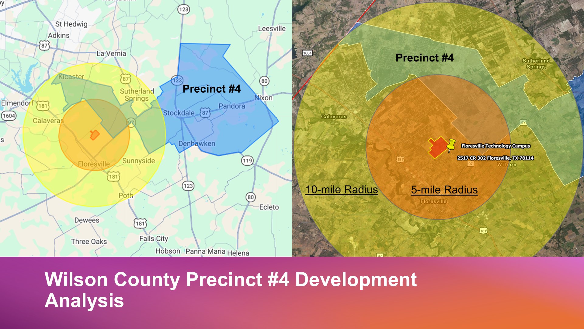 Precinct 4 growth radius around Floresville